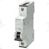 SIEMENS IEC Supplementary Protector: 50 A Amps, 72V DC, 10kA at 230/400V AC, Screw Clamp, 5SY4, B (MPN 5SY41506). Key specifications — Brand: SIEMENS; Terminal Connection: Screw Clamp; DC Voltage Rating: 72V DC; Max. AIR Rating: 10kA at 230/400V AC; Series: 5SY4; AC Voltage Rating: 230/400V AC; Curve Type: B.