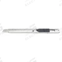 WESTWARD Snap-Off Utility Knife: 5 in Overall Lg, Plain, 13 Segments, 1 Blades Stored, Black/Silver (MPN 402L09). Key specifications — attr307932: Plain; attr307935: Silver; attr307939: Metal; attr307957: Straight; attr324893: WESTWARD.