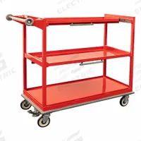 NEW AGE INDUSTRIAL Utility Cart: 800 lb, 25 in L x 45 in W Shelf, 3 Shelves, Red, Flat, Red Aluminum (MPN 54051RED). Key specifications — Caster/Wheel Configuration: Rigid; Brand: NEW AGE INDUSTRIAL; Caster Wheel/Tread Material: Polyurethane.