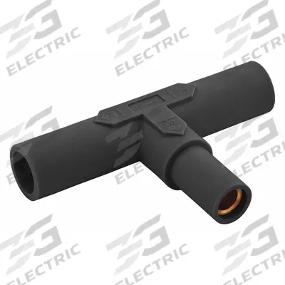 HUBBELL Paralleling Tee: Male-Male-Female, Black, 600V AC/600V DC, 150 A - Parallel Tees