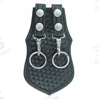 AIRTEK Key Holder: Black, Leather, Basket Weave, 5 in x 115 mm, Snap Closure, For 2 1/4 in Belt Wd (MPN 1489WN). Key specifications — attr188437: Black; attr188438: Leather; attr188431: Key Pouch.