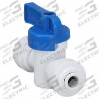 USA INDUSTRIALS Manual Two-Way Ball Valve: 1/4 in, Acetal, Straight, Push x Push, Std Port Ball Port (MPN ZUSA-VLV-77). Key specifications — Brand: USA INDUSTRIALS; Handle: Wedge.