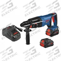 BOSCH Cordless Rotary Hammer: D-Handle, 18V DC, SDS-Plus, 2 5/8 in max, 8.0 Ah, 1.9 ft-lb, 4,350 bpm (MPN GBH18V-26DK24). Key specifications — attr113858: 18V DC; attr113796: BOSCH; attr113808: 0 bpm to 4,350 bpm; attr113803: Yes; attr113838: Hammer and Rotate; attr113809: Yes; attr113815: (2) Batteries.