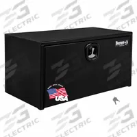 BUYERS PRODUCTS Underbody: Underbody Truck Box, Single Drop-Down Door Door, 18 in Overall Dp, Black (MPN 1732310). Key specifications — Color: Black; Brand: BUYERS PRODUCTS; Lock Type: Keyed.