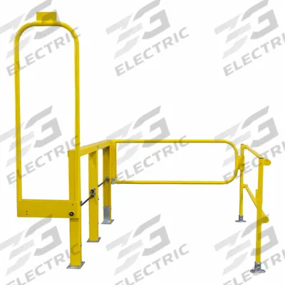 GARLOCK SAFETY SYSTEMS Mezzanine Pivot Safety Gate: 60 in x 60 in, Partially Assembled - Vertical-Lift Pivoting Dual Door Gates