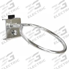 TRESTON Single Ring Tool Holder: 3 3/4 in x 4 1/2 in x 3 in, 1 Hooks, Screw-In, Surface, Silver (MPN 831603-51). Key specifications — Mounting Type: Surface; Includes: Black Holding Clip; Finish: Zinc-Plated; Color: Silver; Accessory Type: Single Ring Toolholder; Locking System: Screw-In; Material: Steel; Brand: TRESTON.