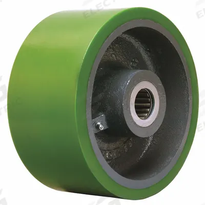APPROVED VENDOR Caster Wheel: 8 in Wheel Dia., 4 in Wheel Wd, Polyurethane - Polyurethane Tread on Iron Core Wheels