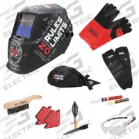 LINCOLN ELECTRIC Welding Helmet Kit: Auto-Darkening, 2 Arc Sensors, Black, W7/W8/W9/W10/W11/W12/W13 (MPN K5431-1). Key specifications — Color: Black; Suspension Adjustment Type: Ratchet; Graphics: None; Viewing Area: 3.82 in x 1.73 in; Brand: LINCOLN ELECTRIC; Grind Mode: Yes; Helmet Material: Nylon; Helmet Type_Original: Auto-Darkening.