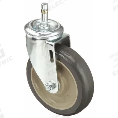 APPROVED VENDOR Stem Caster: Swivel, No Brake, 5 in Wheel Dia., 1 1/4 in Wheel Wd - NSF-Listed Sanitary Friction-Ring Stem Casters