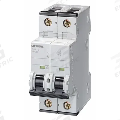 Siemens Supplementary Protector: 6 A Amps, 5kA at 400V AC, Screw Clamp, 5SY6, 400V AC - C-Curve, 2-Pole UL1077 DIN Rail-Mount Supplementary Protectors
