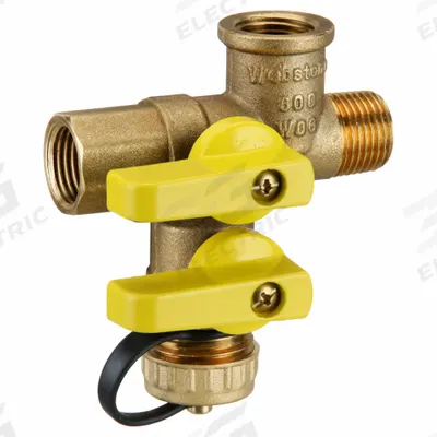 WEBSTONE Expansion Tank Service Valve: 1/2 in, Brass, 600 psi Max. Op Pressure