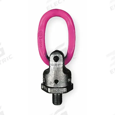 RUD CHAIN Hoist Ring: Pivot/Swivel, Steel w/Pink Powder-Coated Bail, M20-2.5, Max. 5,500 lb - Rotate-Under-Load Hoist Rings