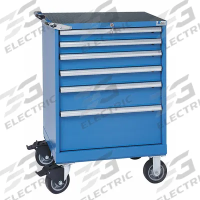 LISTA Modular Drawer Cabinet: 28 1/4 in x 22 1/2 in x 43 1/4 in, 6 Drawers, Tubular - Lista Mobile Modular Drawer Cabinets