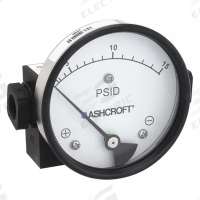 ASHCROFT Differential Pressure Gauge: In-Line, 1/4 in NPT Female, 1130, 3 1/2 in Dial - Medium & High Operating Pressure Differential Gauges