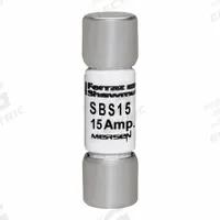 MERSEN Fuse: SBS Series, Midget, Fast-Acting, 15 A, 600 V AC, 13/32 in x 1 3/8 in, Non-Indicating (MPN SBS15). Key specifications — attr1287209: SBS; attr211192: MERSEN.