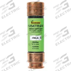 BUSSMANN Fuse: Class RK5, FRN-R Series, Time-Delay, 45 A, 250 V AC, 125 V DC, Non-Indicating (MPN FRN-R-45). Key specifications — Series: FRN-R.