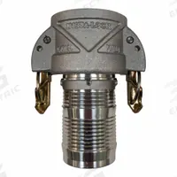 Cam and Groove Coupling: 1 1/2 in Coupling Size, 1 1/2 in Hose Fitting Size, 4 3/4 in Overall Lg (MPN QCG-C150). Key specifications — Fitting Type: Male Hose Shank; Gasket Material: Nitrile; Brand: CONTINENTAL.