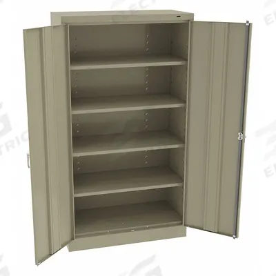 TENNSCO Storage Cabinet: 36 in x 18 in x 66 in, Swing Handle & Keyed, 24 ga Panel Thick - Commercial Shelf Cabinets