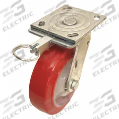 APPROVED VENDOR Plate Caster: Swivel, Directional Lock, Iron, 6 in Wheel Dia., 2 in Wheel Wd, Slot (MPN P21S-URPW060K-14-DL). Key specifications — Brand: APPROVED VENDOR; Wheel/Tread Color: Red; Roll Up: Swivel with Directional Lock.