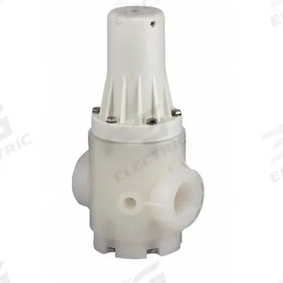 PLAST-O-MATIC Pressure Regulator: Polypropylene, FKM, NPT x NPT - Corrosive & Ultra-Pure Liquids Pressure Regulators