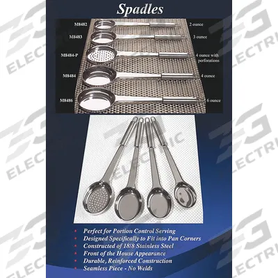 SPRING USA Portion Controller: 4 oz Capacity, Stainless Steel, Solid, Silver - Portion Control Spoons