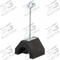 DURA-BLOK Pipe Support Block: Rubber Base, Zinc-Plated Steel, 4.8 in Overall Lg, 50 lb Load Capacity (MPN DBM-1-1/4). Key specifications — Support Material: Steel; Base Material: Rubber; Base Size: 4.8 in L x 6 in W; Brand: DURA-BLOK.