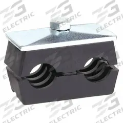 BEHRINGER PIPE SYSTEMS Vibration-Dampening Beta Clamp: Ribbed Bore, Steel Clamp, For 2 Lines (MPN R0T51315-PP)