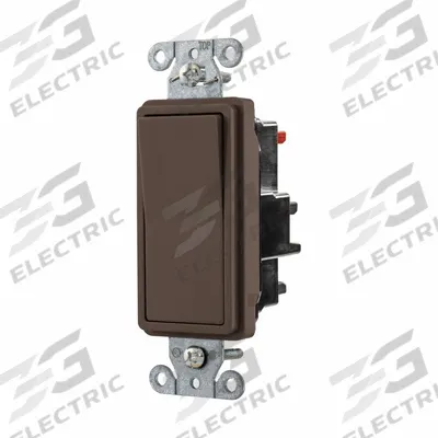 HUBBELL Wall Switch: Rocker Switch, 3-Way, Maintained, Brown, 120/277V AC - Rocker Wall Switches