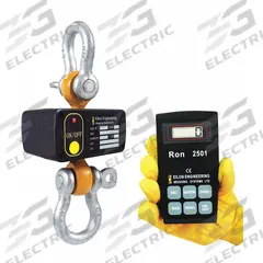 RON CRANE SCALES Crane Dynamometer: 24,000 lb Wt Capacity - Imperial, +/-0.1% Accuracy, 10 lb (MPN RON 2501-S12CC). Key specifications — Readability: 10 lb; Standards: CE; Indicator Attachment: Wireless Remote; Includes: Carrying Case; Housing Material: Alloy Steel; Manufacturer Part Number: RON 2501-S12CC; Brand: RON CRANE SCALES; Weighing Units: metric ton.