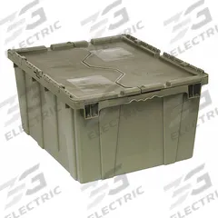 QUANTUM STORAGE SYSTEMS Attached Lid Tote: 29.9 gal, 28 1/8 in x 20 5/8 in x 15 5/8 in, Gray Body (MPN QDC2820-15). Key specifications — attr1188613: Plastic; attr1188631: QUANTUM STORAGE SYSTEMS.
