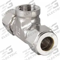 PARKER Compression Tee Fitting: 1/2 in OD x 1/2 in OD x 3/8 in Pipe Fitting Size, Stainless Steel (MPN 8FBT6N-316). Key specifications — Compatible Fitting Brands: Parker A-LOK; Brand: PARKER.