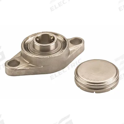 NTN 2 Bolt Flange Bearing: Radial Ball, 3/4 in Bore, SS, Set Screws, 4 25/64 in Lg - Food-Grade Flange-Mount Ball Bearings