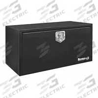 BUYERS PRODUCTS Underbody Truck Box: Underbody Truck Box, Single Drop-Down Door Door, Black, Steel (MPN 1703349). Key specifications — Color: Black; Brand: BUYERS PRODUCTS; Lock Type: Keyed.
