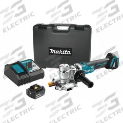 MAKITA Cordless Rod Cutter Kit: 18V DC, #8 Max. Rebar Size, 1 in Max. Cutting Dp, Brushless Motor (MPN XCS06T1). Key specifications — attr80056: (1) Battery; attr80036: 5.0 Ah; attr80048: Yes; attr146686: #8.