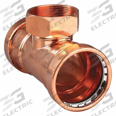 VIEGA PROPRESS Crimp Tee Fitting: Tee, 3 in CTS x 3 in CTS x 3/4 in Pipe size - Plumbing Copper & Bronze Press Tube Fittings