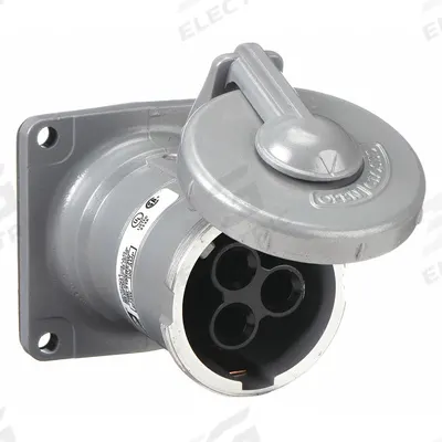 HUBBELL Pin and Sleeve Receptacle: Silver, 250V DC/600V AC, Single Phase, 100 A - Watertight Receptacles