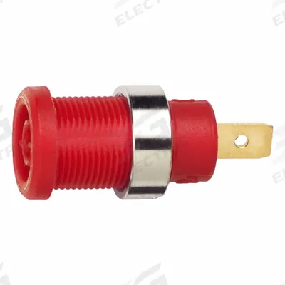 POMONA Panel Mount Banana Jack: CAT II 300V, 1 3/8 in Lg - Shorting Bar Pin Tip Plugs