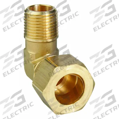 PARKER Compression Fitting Elbow: 5/16 in OD x 1/8 in Pipe Fitting Size, Compression x MNPT - Standard Sleeve Brass Compression Fittings