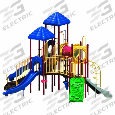 ULTRAPLAY Playground: Ground Spike, 38.1 ft Installation Zone Lg - Playground Structures with Anchor Bolt Mounting