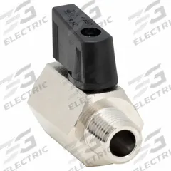 APPROVED VENDOR Manual Two-Way Ball Valve: 1/4 in, Nickel-Plated Brass, Straight, MNPT x FNPT, Wedge (MPN G-CMV-25). Key specifications — Brand: APPROVED VENDOR; Handle: Wedge.