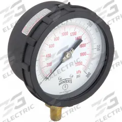WINTERS Industrial Pressure Gauge: Black, 0 psi 300 psi, 4 in Dial, 1/4 in NPT Male, Bottom, Plastic (MPN PCC607C). Key specifications — Brand: WINTERS; Case Color: Black; Accuracy: ±1.0%; Pressure Range: 0 psi 300 psi; Gauge Wetted Parts: Brass / Bronze.
