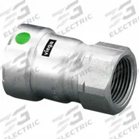 VIEGA MEGAPRESS Crimp Adapter Fitting: 1 1/4 in Pipe x 1 1/4 in Pipe Size, Press-fit x FNPT, EPDM (MPN 90885). Key specifications — Brand: VIEGA MEGAPRESS.