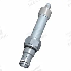 BUCHER HYDRAULICS Cartridge Valve: Screw-In, Normally Closed, Screwdriver Adjustment, Electrical (MPN PFCV-12-N-C-24-0-M-00). Key specifications — attr1012059: PFCV-12-N-C-24-0-M-00; attr1250696: PFCV; attr1011660: Nitrile; attr1011632: Screwdriver; attr1011635: BUCHER HYDRAULICS; attr1011636: Steel; attr1011647: 1.062 in; attr1011644: C12-20.