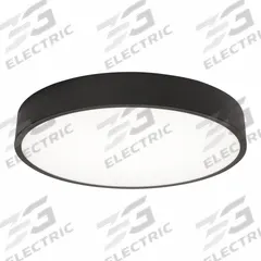 LED Flush Mount: 14 in Dia, Black, 2 1/2 in Ht, 1,800 lm, 2700K/3000K/3500K/4000K/5000K, 26 W, BAYF (MPN BAYF14LAJUDBK). Key specifications — Voltage: 120 to 277V AC; Brand: AFX INC.; For Bulb Type: Integrated LED; Includes Bulb: No; Color Temperature: 4000K; Housing Finish/Color (Broad): Black.