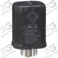 SCHNEIDER Hermetically Sealed Relay: Socket Mounted, 12 A Current Rating, 24V AC, 3PDT, B Socket (MPN 750XCXH-24A). Key specifications — Brand: SCHNEIDER; Base Type: Octal; Mounting Style: Socket; Pin Shape: Round; Electrical Connection: 11-Pin Terminal; Manufacturer Part Number: 750XCXH-24A; Operating Current: 12 A at 240V AC (Conforming to UL); Series: 750H Haz Location Series.