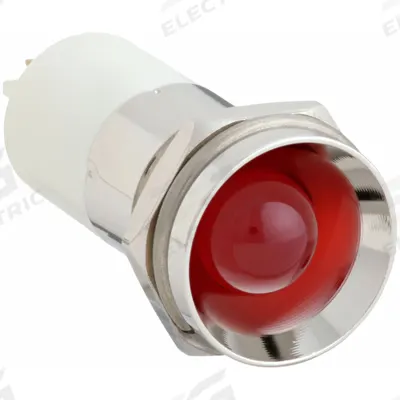 APPROVED VENDOR Protruding Panel Light: 16 mm Panel Mounting Hole Dia, LED, Red - LED Indicator Pilot Lights