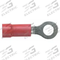PANDUIT Ring Terminal: Red, Vinyl Insulation, #8 Stud Size, 22 AWG to 18 AWG Wire Sizes, 600 V (MPN PV18-8R-MY). Key specifications — attr1308027: PANDUIT; attr1356513: PV18; attr1356587: Funnel Entry.
