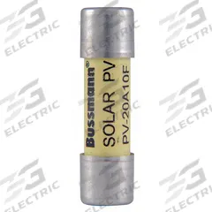 Solar Fuse: PV-F Series, Fast-Acting, 4 A, 1,000 V DC (MPN PV-4A10F). Key specifications — Series: PV-F; Brand: BUSSMANN.
