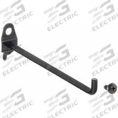 APPROVED VENDOR Single Rod Pegboard Hook: 1/4 in Peg Hole, For 1 in Pegboard Hole Spacing, 10 PK (MPN 5TPG4). Key specifications — Color: Black; Locking System: Screw-In; Mounting Type: Surface; Accessory Type: 90-Degree Single Hook; Brand: APPROVED VENDOR.