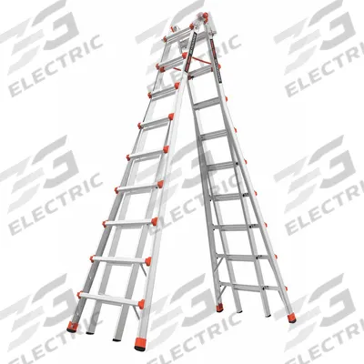 LITTLE GIANT Combination Ladder: 2 Configurations, Aluminum, 300 lb Load Capacity - Staircase Multifunction Ladders